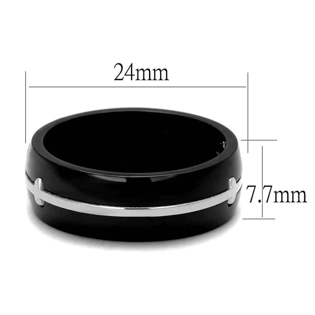 Stainless Steel Black IP Cross Cutout Spinner Ring view 6