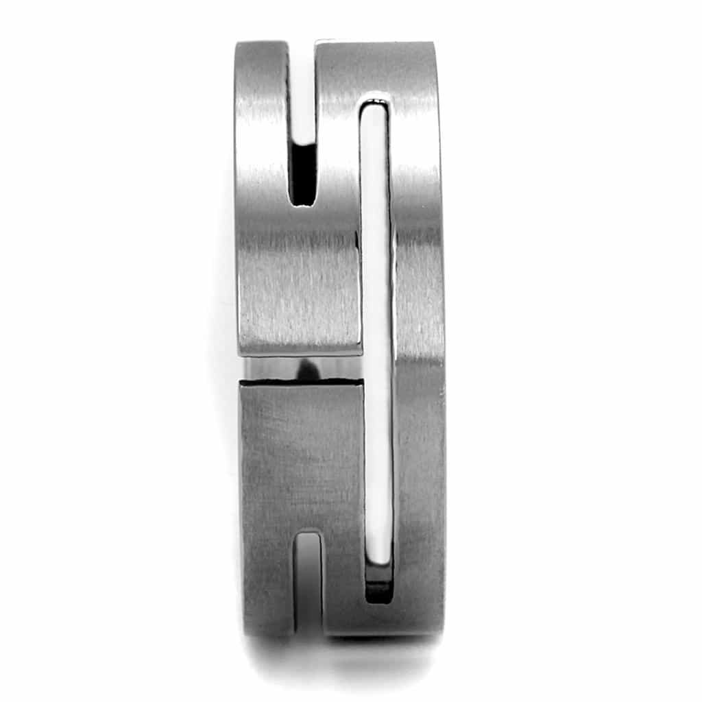 Stainless Steel Polished Geometric Cutout Puzzle Ring view 4