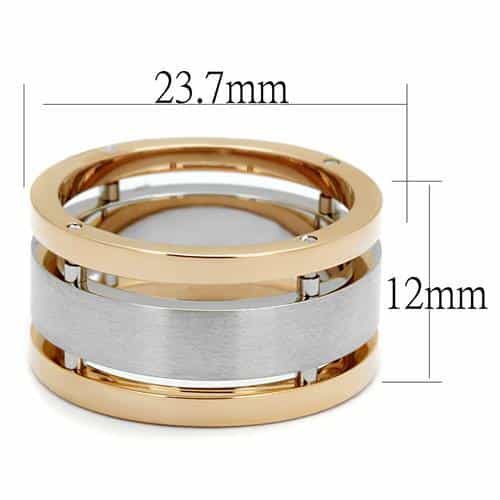 Stainless Steel Rose Gold Silver Three Piece Screw Stack Ring view 2