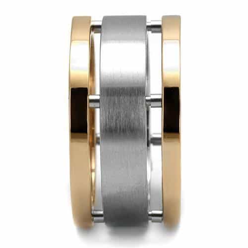 Stainless Steel Rose Gold Silver Three Piece Screw Stack Ring view 4