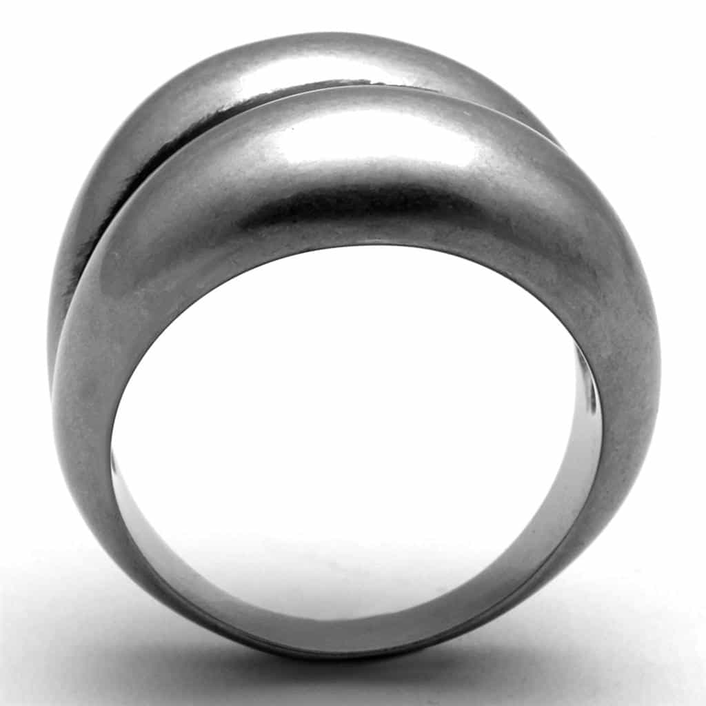 Stainless Steel Polished Smooth Dome Crossover Ring view 3