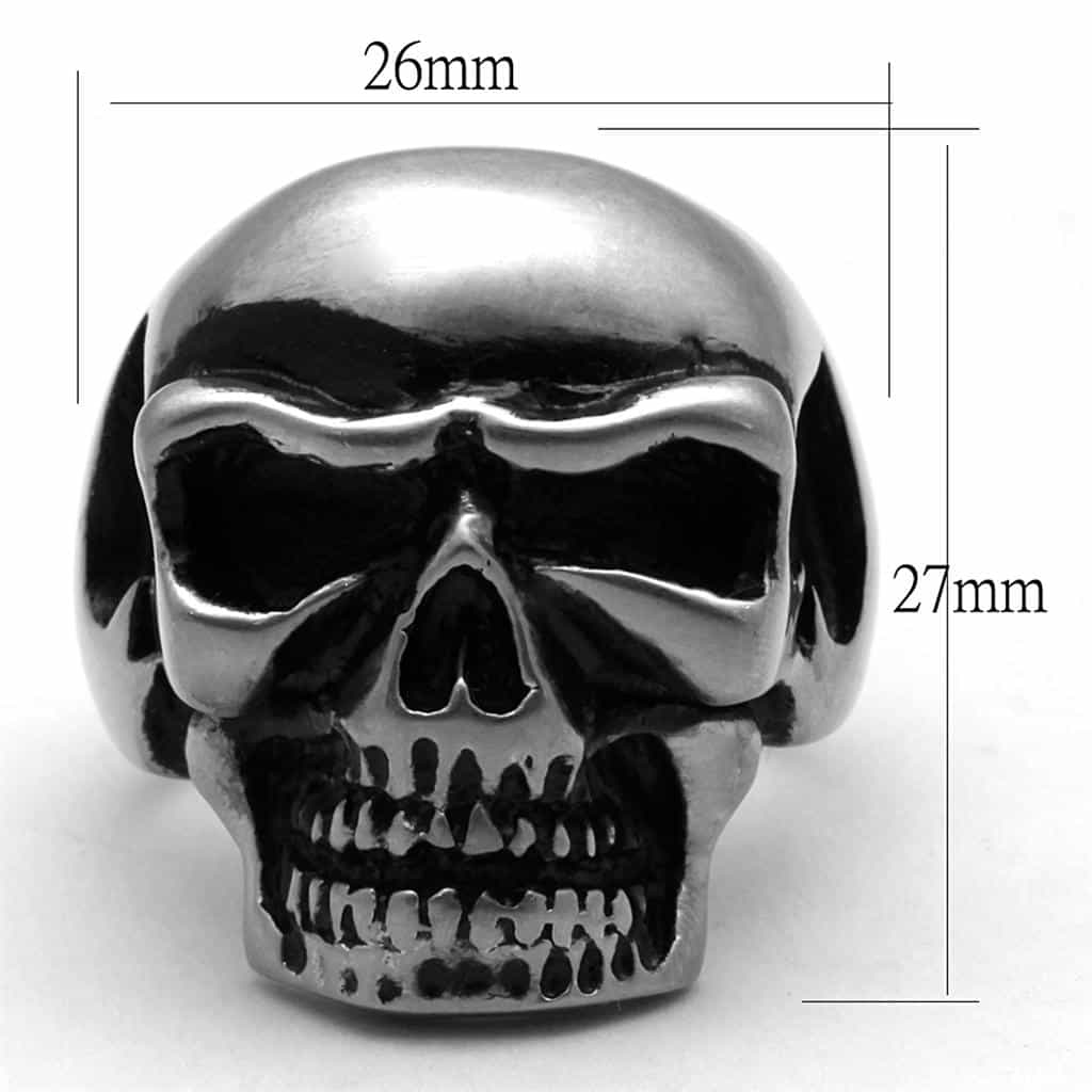 Stainless Steel Skull Helmet Visor Large Dome Ring view 6