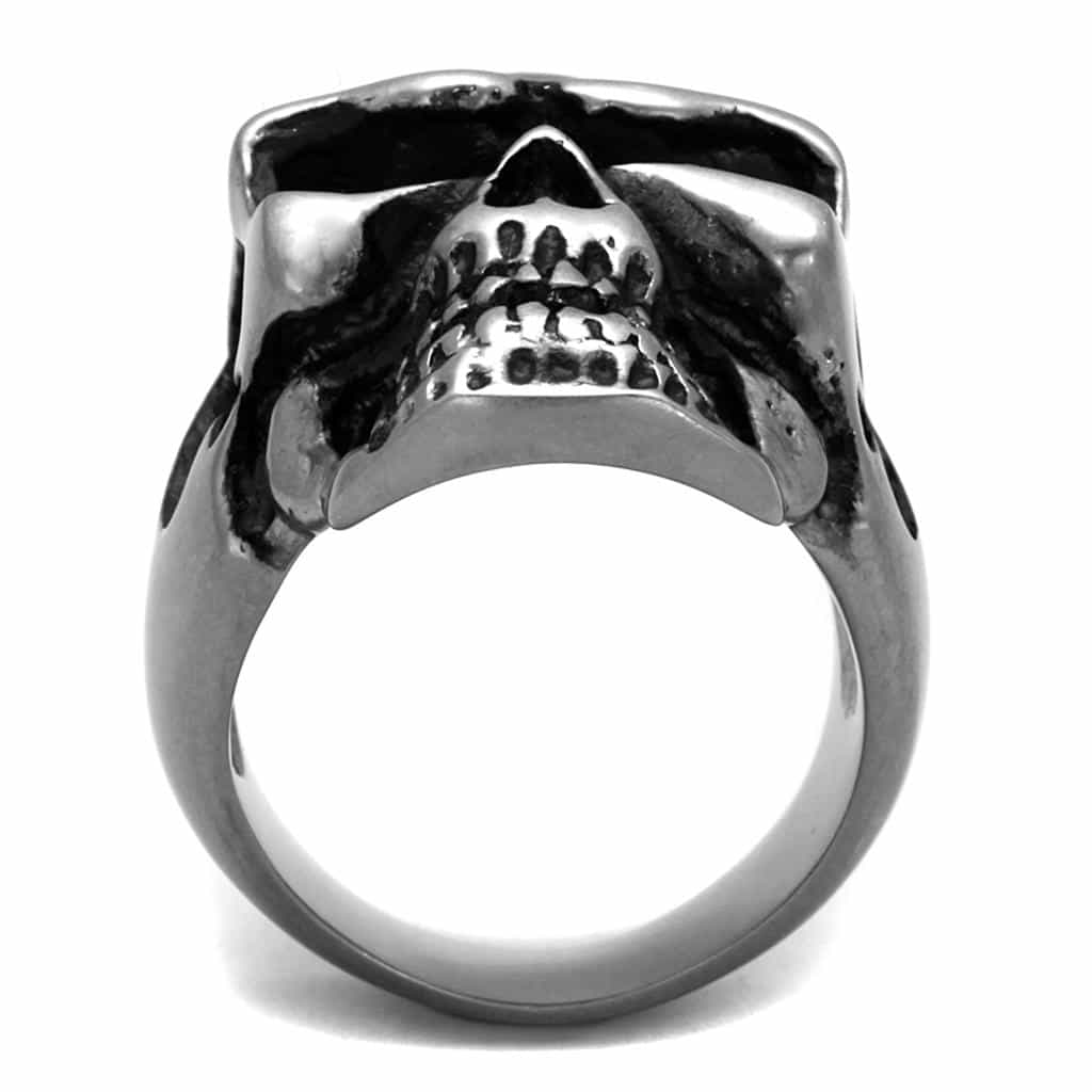 Stainless Steel Skull Helmet Visor Large Dome Ring view 3