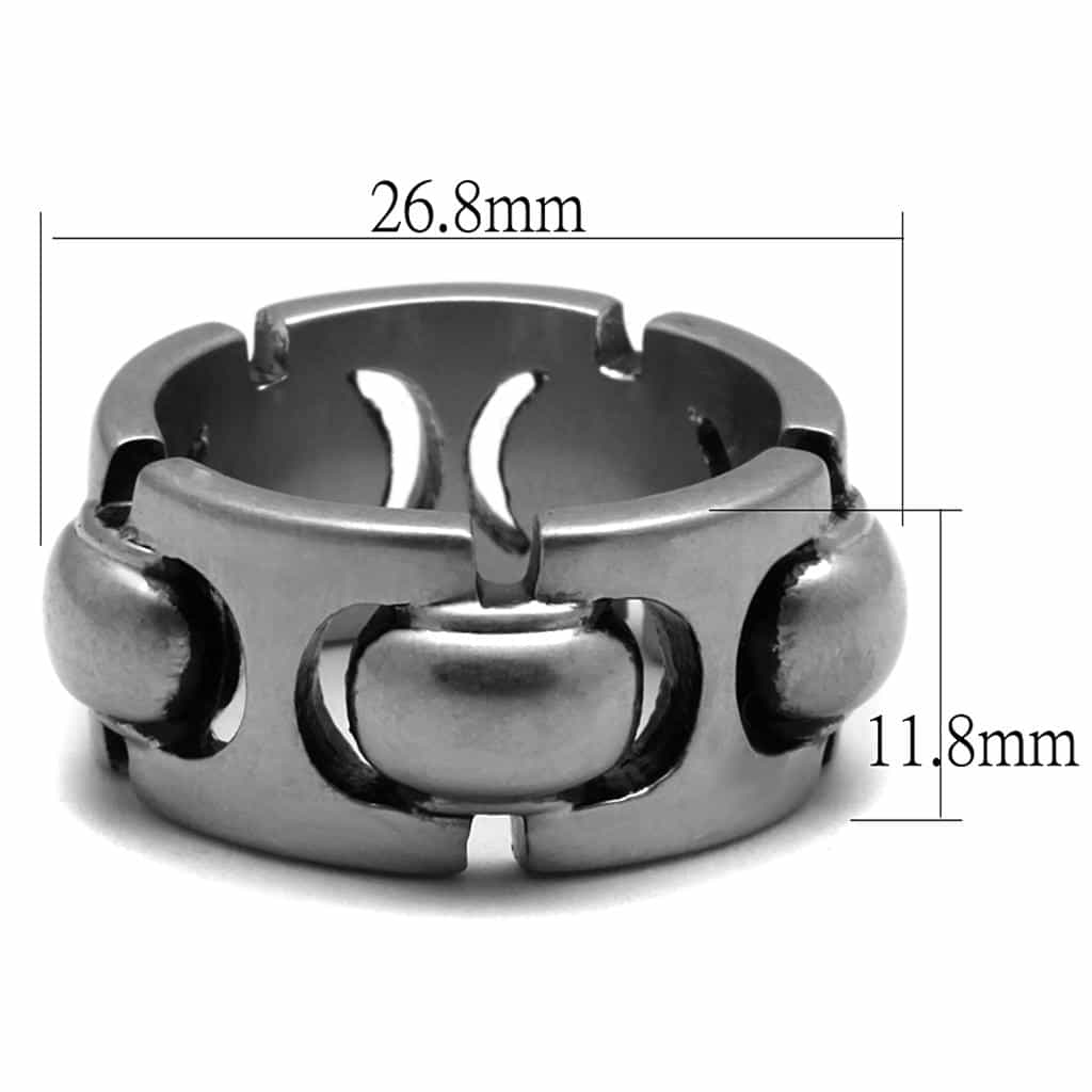 Stainless Steel Polished Bold Link Chain Band Ring view 6
