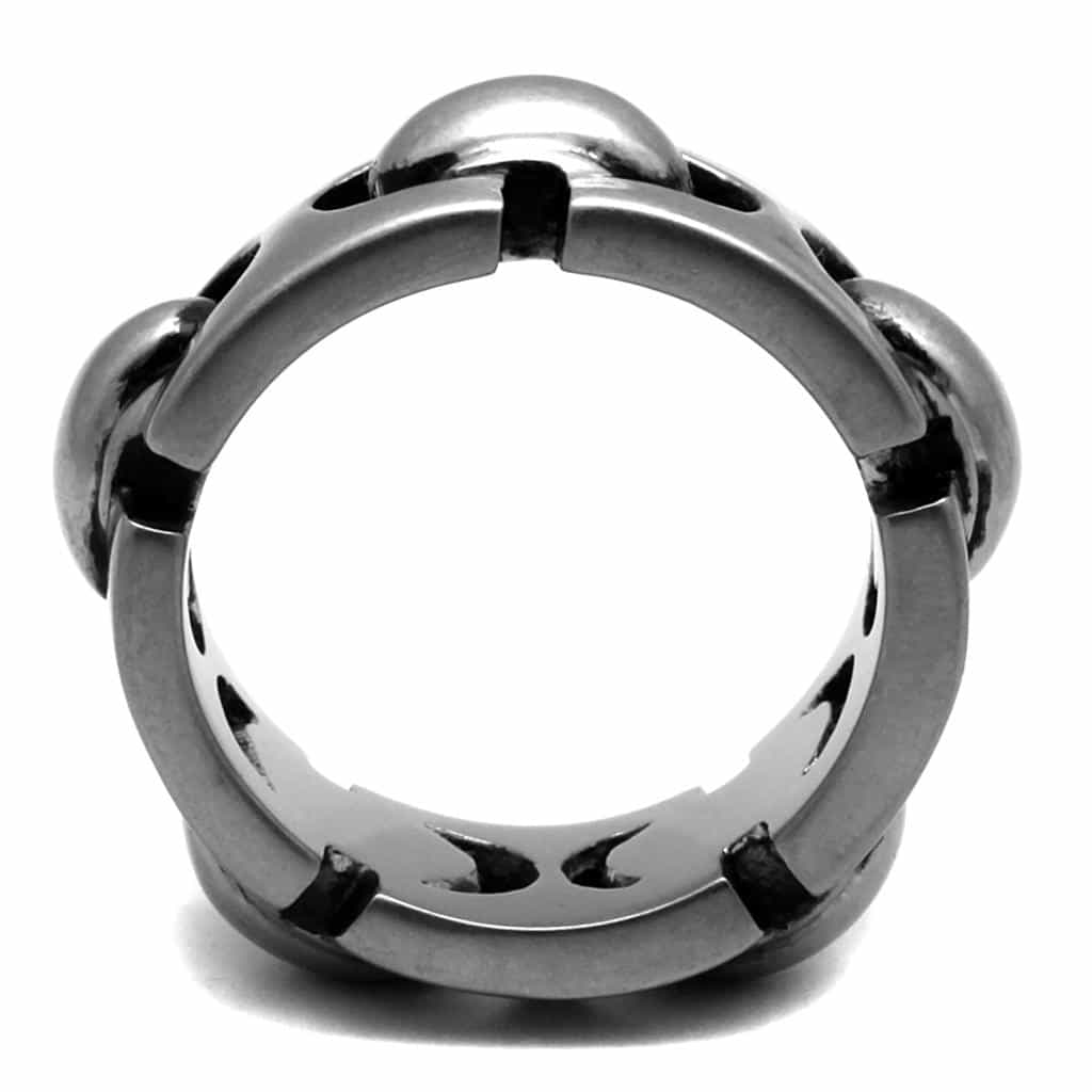 Stainless Steel Polished Bold Link Chain Band Ring view 7