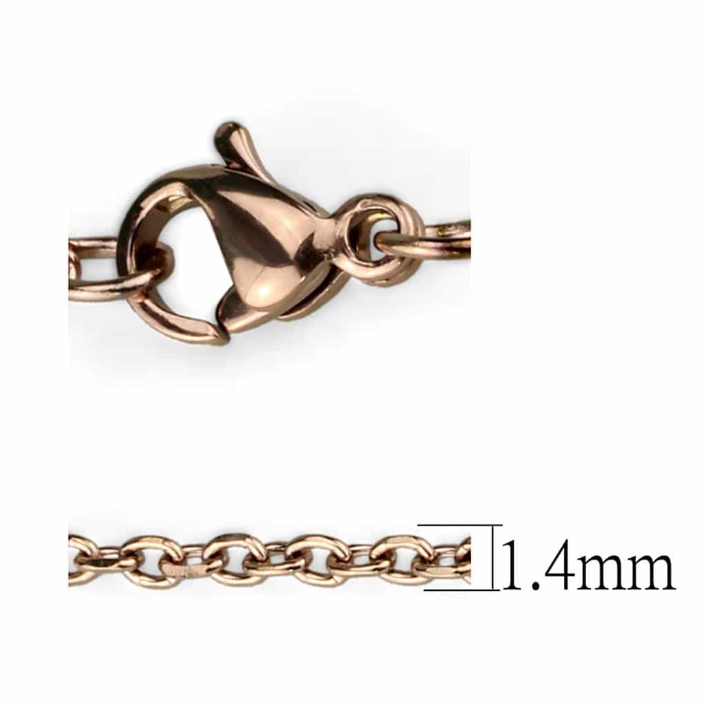 Stainless Steel Rose Gold IP Cable Layered Necklace view 3