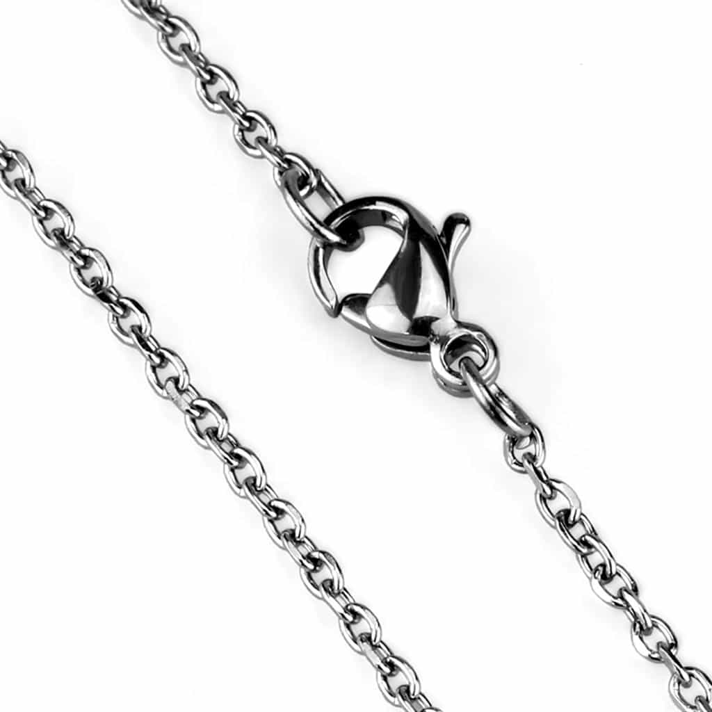 Stainless Steel Two Tone Silver Rose Gold Cable Layered Necklace view 2