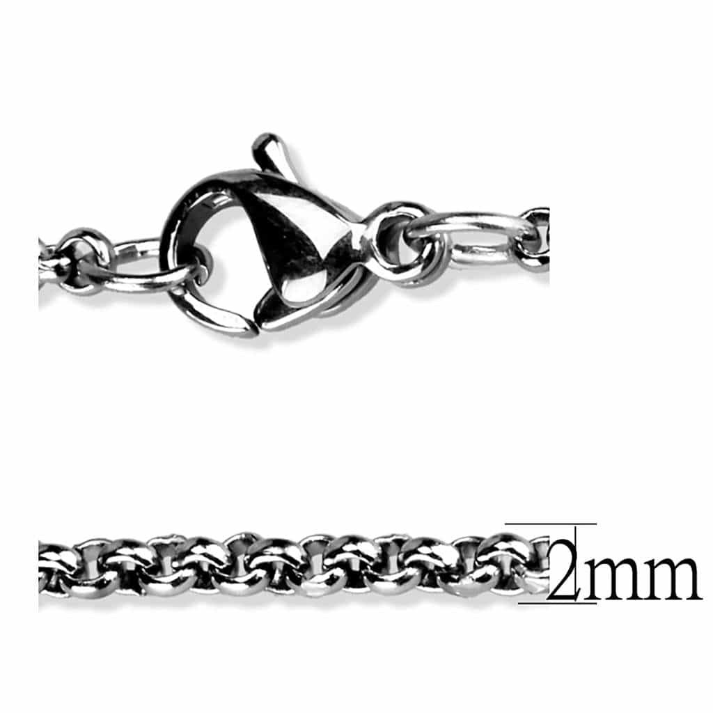 Stainless Steel Silver Popcorn Twisted Necklace view 6