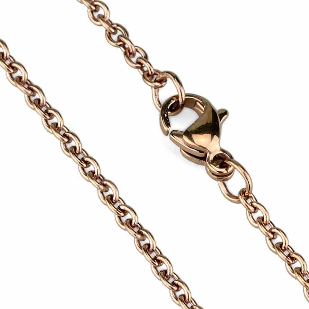 Stainless Steel Rose Gold IP Cable Fine Necklace view 2