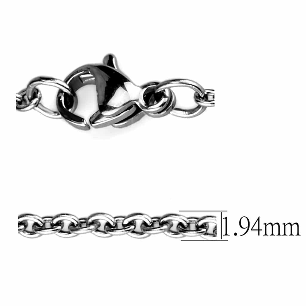 Stainless Steel Silver Cable Fine Necklace view 3