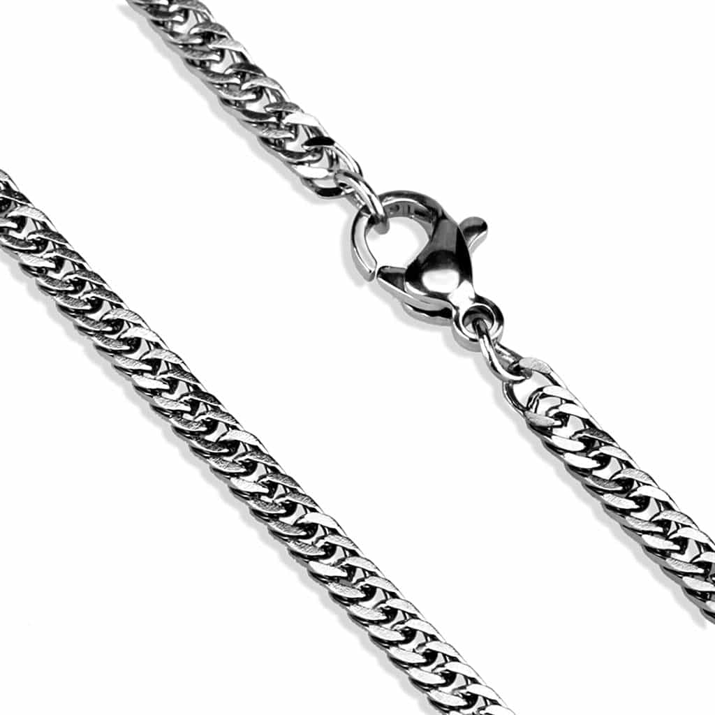 Stainless Steel Silver Singapore Twisted Necklace view 5