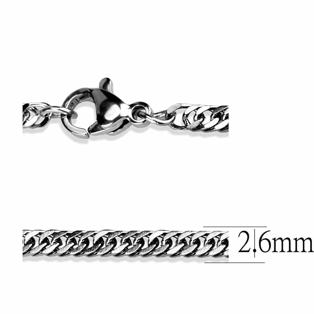 Stainless Steel Silver Singapore Twisted Necklace view 6