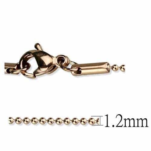 Stainless Steel Rose Gold IP Ball Bead Necklace view 3