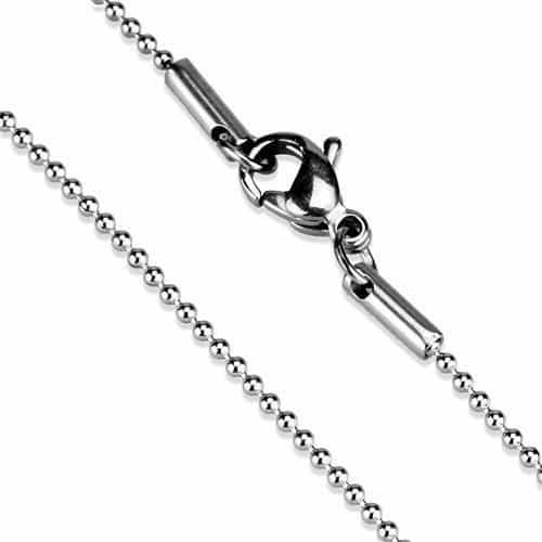 Stainless Steel Silver Ball Bead Necklace | The Stainless Jewelry view 2