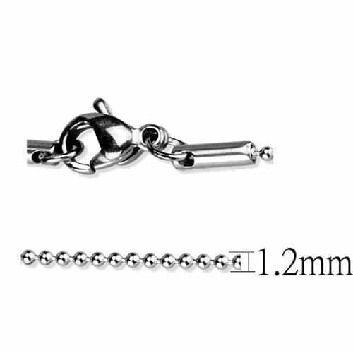 Stainless Steel Silver Ball Bead Necklace | The Stainless Jewelry view 6