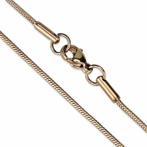 Stainless Steel Rose Gold IP Snake Fine Delicate Necklace view 2
