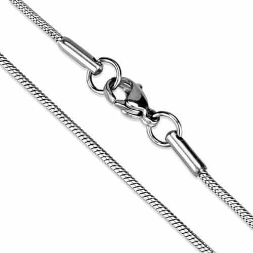 Stainless Steel Silver Snake Fine Delicate Necklace view 2