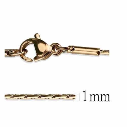 Stainless Steel Rose Gold IP Twisted Diamond Cut Necklace view 3