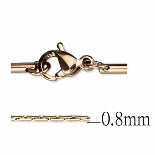 Stainless Steel Rose Gold IP Snake Layered Necklace view 3