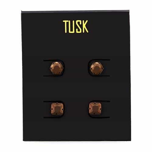 Stainless Steel Smoky Brown CZ Round Prong Stud Set Earrings view 4