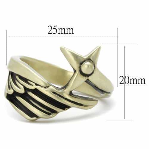 Stainless Steel Antiqued Brass Dragon Claw Open Ring view 6