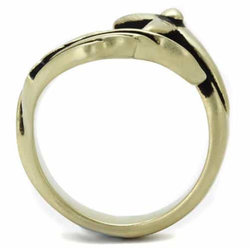 Stainless Steel Antiqued Brass Dragon Claw Open Ring view 3