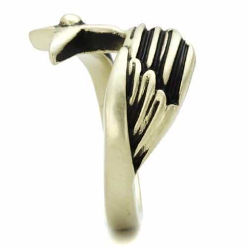 Stainless Steel Antiqued Brass Dragon Claw Open Ring view 8