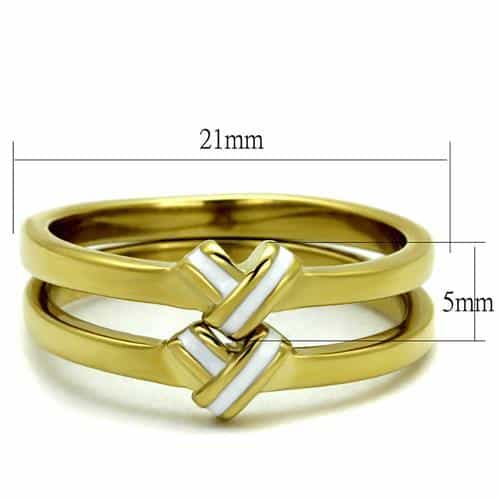 Stainless Steel Gold IP Polished Knot Triple Band Ring view 6