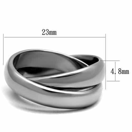Stainless Steel Polished Triple Interlocking Rolling Ring view 2