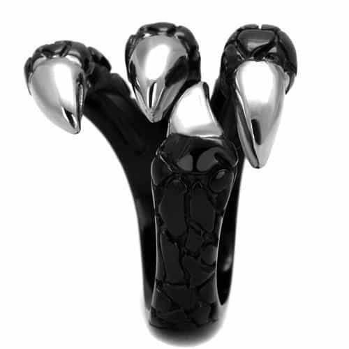 Stainless Steel Polished Claw Talon Bird Wrap Ring view 10