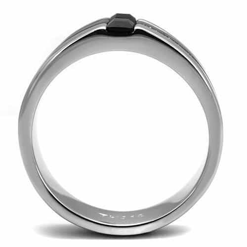 Stainless Steel Black Onyx Cross Inlay Two Tone Ring view 7
