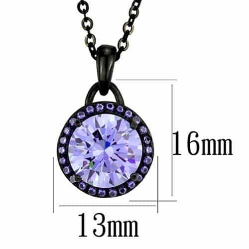 Stainless Steel Amethyst Round Halo | The Stainless Jewelry view 2