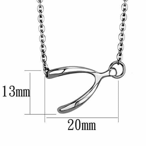 Stainless Steel Silver Wishbone Minimalist Pendant view 2