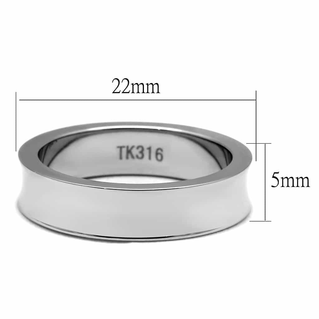 Stainless Steel Polished Smooth High Polish Plain Ring view 2