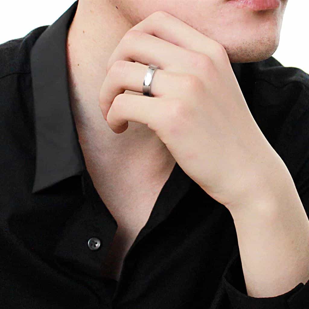 Stainless Steel Polished Smooth High Polish Plain Ring view 6