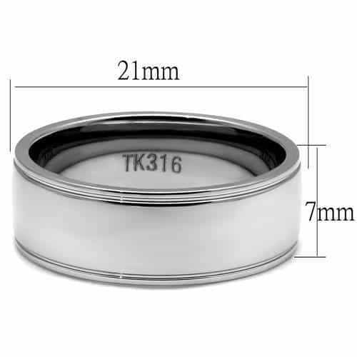Stainless Steel Polished Step Edge Wide Ring view 7