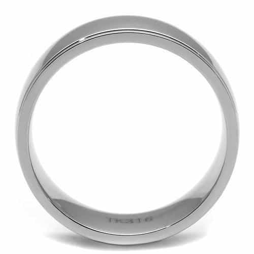 Stainless Steel Polished Step Edge Wide Ring view 9