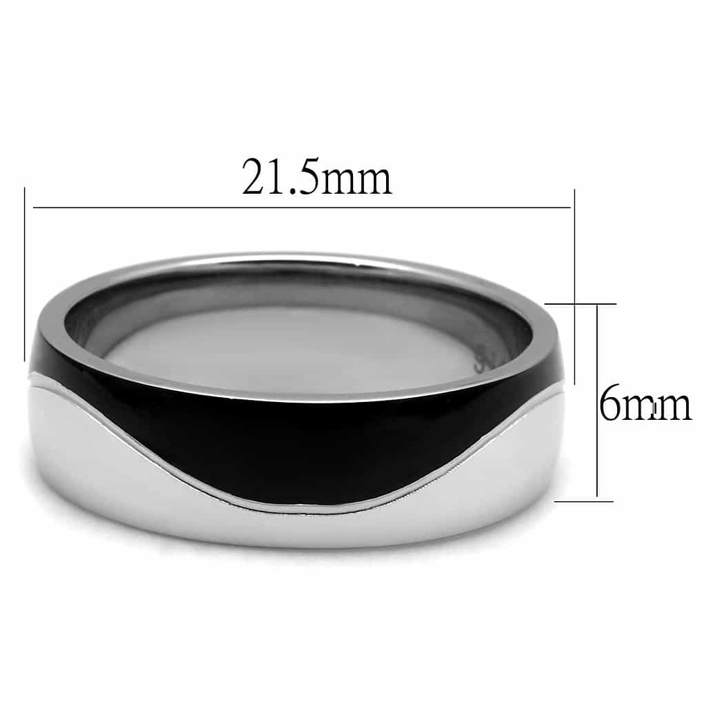 Stainless Steel Polished Black IP Twist Dome Ring view 8