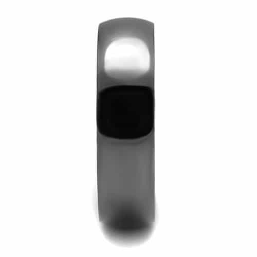 Stainless Steel Black IP Polished Smooth Dome Plain Ring view 8
