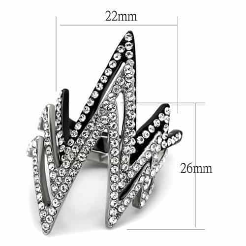 Stainless Steel CZ Crown Tiara Open Ring | The Stainless Jewelry view 2