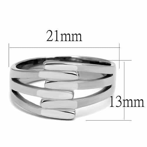 Stainless Steel Silver Polished Multi Band Stack Ring view 2