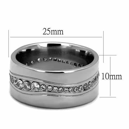 Sterling Silver CZ Channel Eternity Band Ring view 6