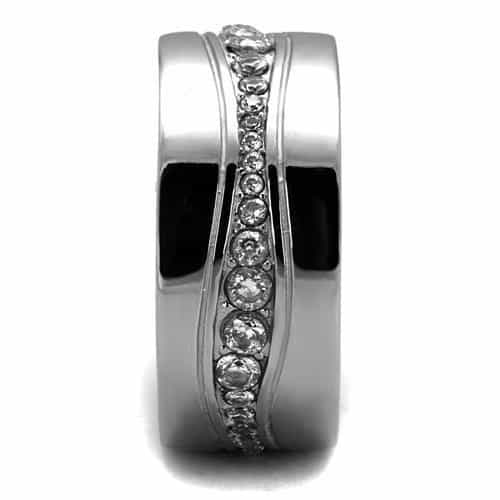 Sterling Silver CZ Channel Eternity Band Ring view 4