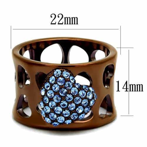 Stainless Steel Blue CZ Heart Cutout | The Stainless Jewelry view 2