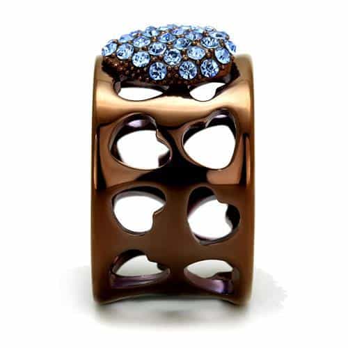 Stainless Steel Blue CZ Heart Cutout | The Stainless Jewelry view 6