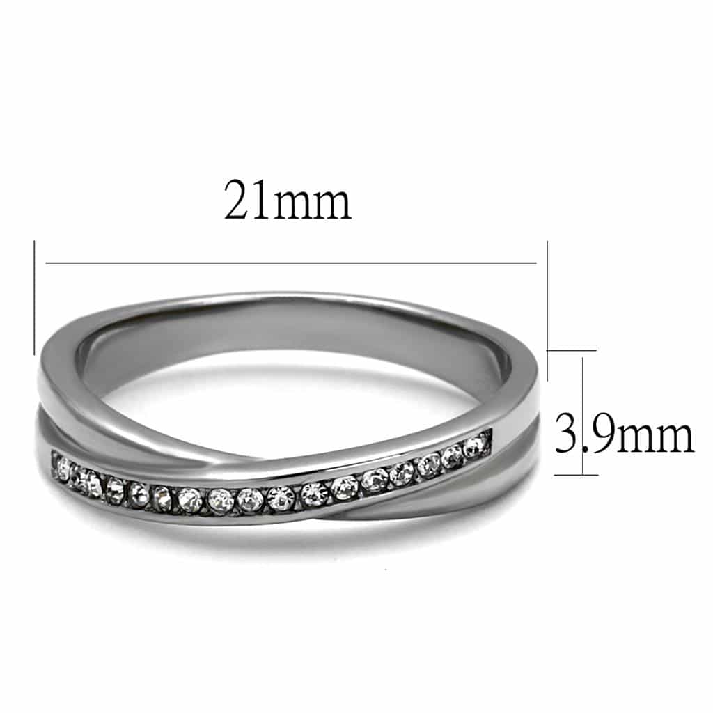 Stainless Steel CZ Channel Thin Band Ring | The Stainless Jewelry view 6
