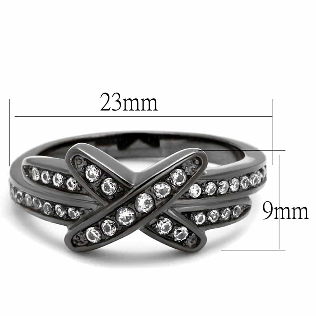 Stainless Steel CZ Crossover X | The Stainless Jewelry view 6