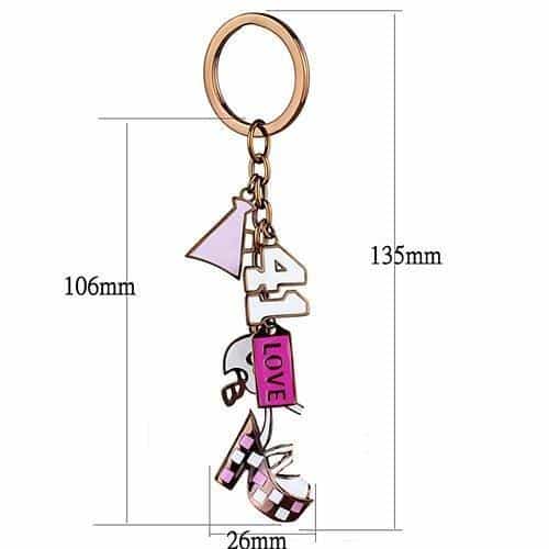 Stainless Steel Rose Gold IP Pink Love Charm Multi Necklace view 2