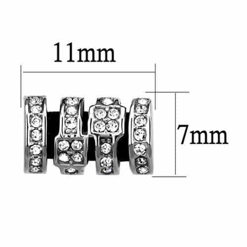 Stainless Steel CZ Pave Wide Band Huggie Stud Earrings view 2