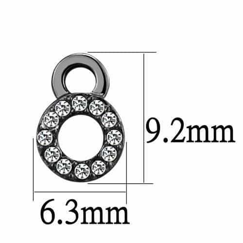 Stainless Steel Dark Gunmetal CZ Pave Double Circle Stud Earrings view 2